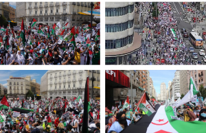 España: Multitudinaria marcha en solidaridad con el pueblo saharaui por su independencia.