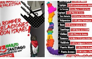 Coordinadora por Palestina junto a más de 130 organizaciones, llaman al Gobierno chileno a romper relaciones con Israel