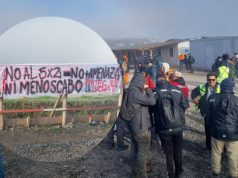 Movilización en la Central Hidroeléctrica RUCALHUE