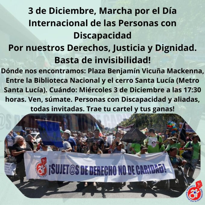 Chile – 3 de Diciembre, Marcha por el Día Internacional de las Personas con Discapacidad