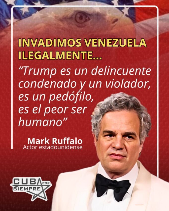 Globos de Oro, el actor y activista Mark Ruffalo rechazó frontalmente la intervención de Estados Unidos en Venezuela