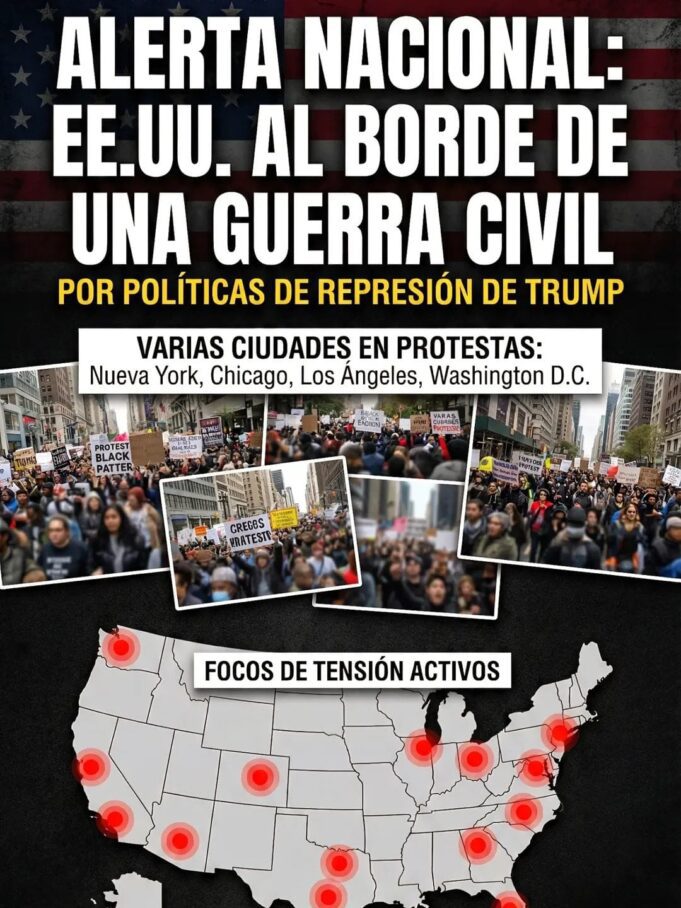 ALERTA INTERNACIONAL: CRECE LA TENSIÓN SOCIAL EN EE.UU. ANTE POLÍTICAS DE REPRESIÓN; EXPERTOS ADVIERTEN RIESGO DE «FRACTURA CIVIL»