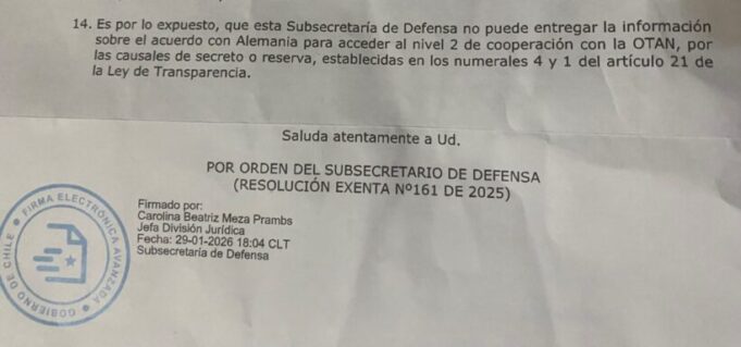 Chile, la OTAN y los secretos: ¿Por qué se oculta el convenio con Alemania?