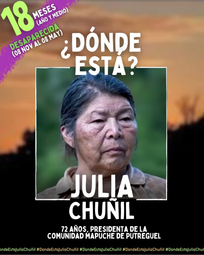 Julia Chuñil: Un año y medio desaparecida