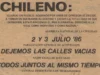 Chile – 2 y 3 de julio de 1986: la huelga popular que hizo temblar a la dictadura