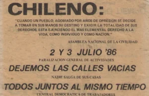 Chile – 2 y 3 de julio de 1986: la huelga popular que hizo temblar a la dictadura