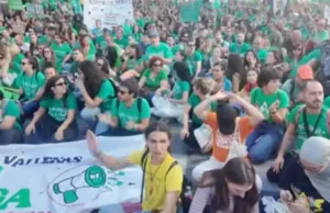 Estado español – Educación pública: huelga indefinida, brutalidad policial y marea verde en la ciudad